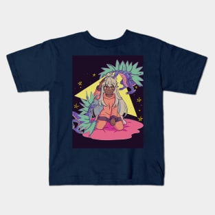 Vaporwave aesthetic anime girl video game Kids T-Shirt
